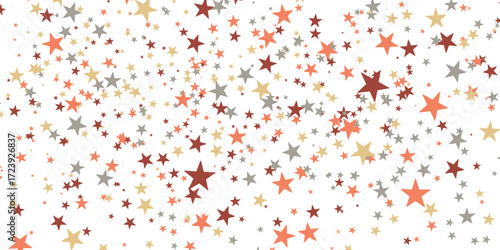 Color stars confetti background. Splash effect banner. Vector abstract illustration with blurred drops of rain for wallpaper, wrapping paper, backdrop, poster, card etc.