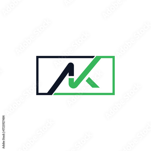 Kn monogram with dynamic horizon swoosh in bold minimal style