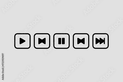 Simple music player interface with play, pause, and skip buttons
