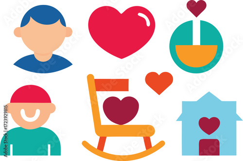 Grandparents day icons collection scalable vector eps illustration collection for family celebration vector