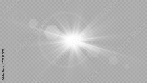 Vector transparent sunlight special lens flare light effect. PNG. Vector illustration	