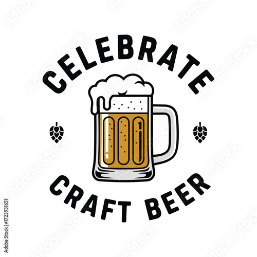 Cheers to craft beer, a refreshing pint with hops and celebration