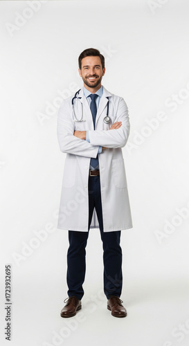 Smiling Doctor in Lab Coat