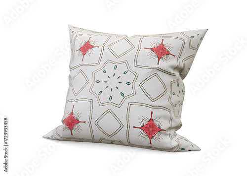 Soft colorful pillow isolated on white background for home decoration and comfort