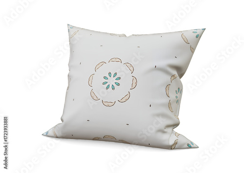 Soft colorful pillow isolated on white background for home decor and comfort
