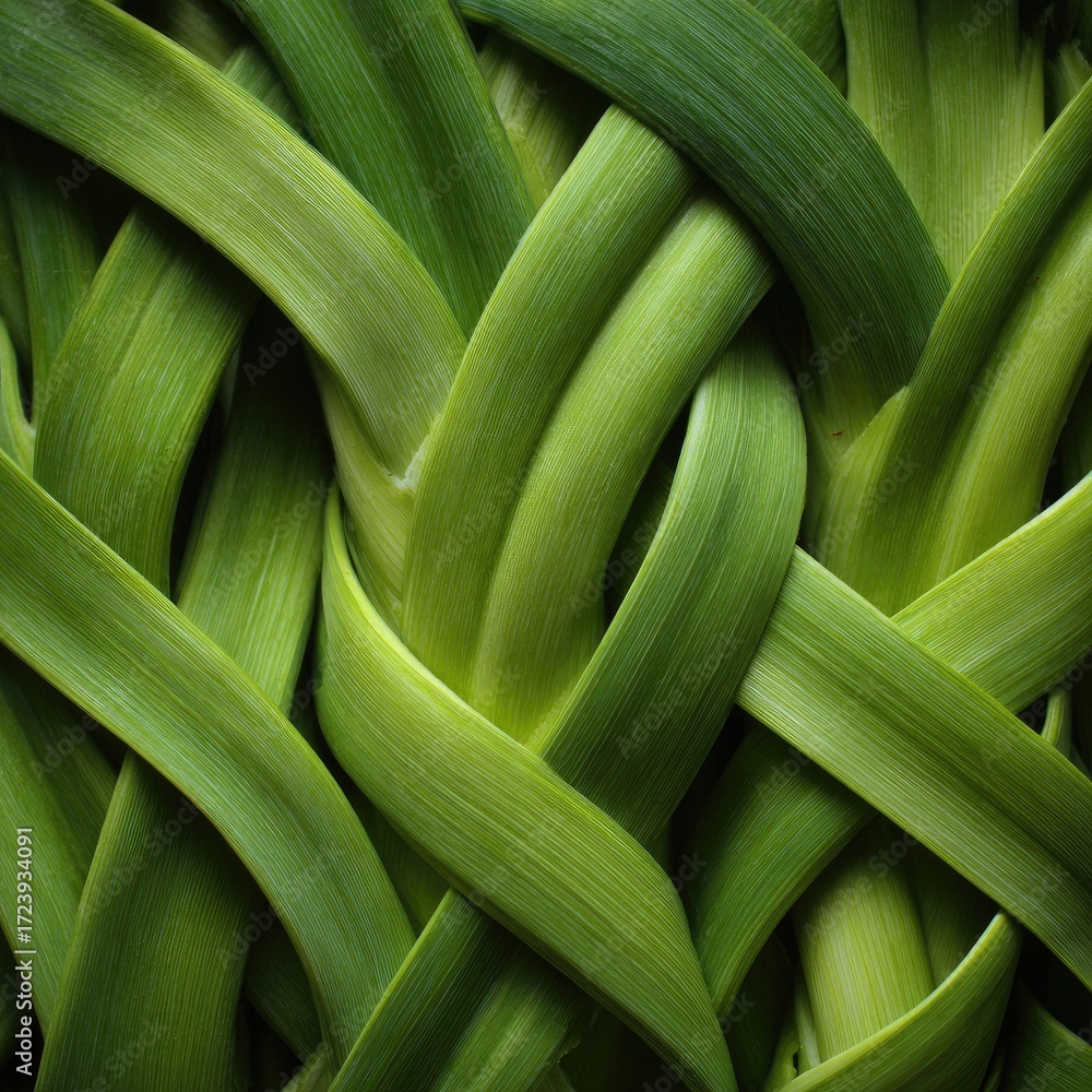 Fototapeta premium Close-up of interwoven green leaves