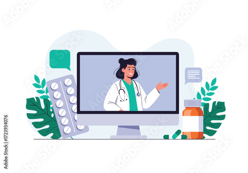 Online doctor consultation for remote healthcare services.