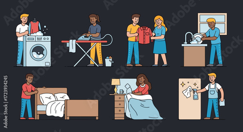 Business People Cartoon Vector Illustration in Office Setting