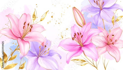 Delicate Lilies in Pastel Hues