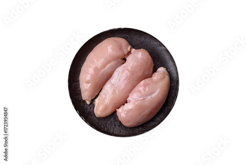 Raw chicken or turkey breast, skinless and boneless. Chicken breast