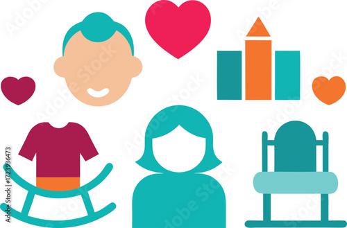 Grandparents day icons collection vector illustration scalable eps file family love celebration vector
