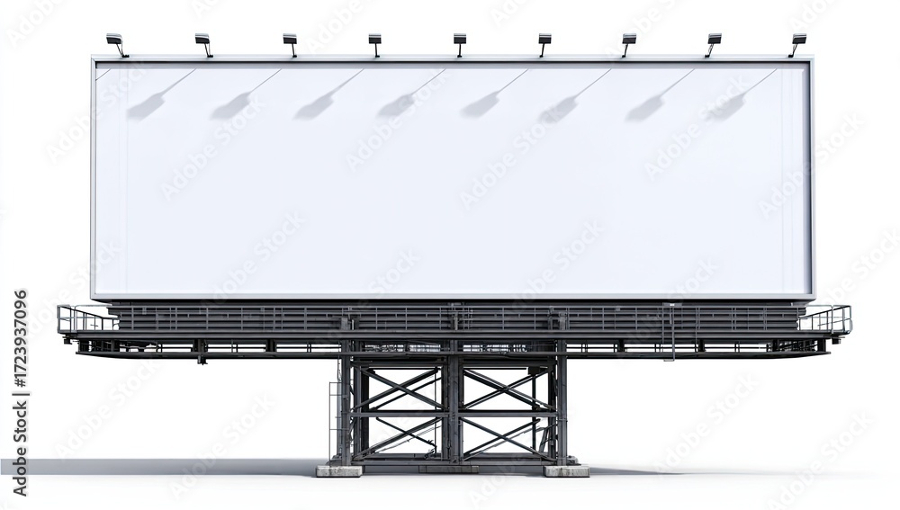 Obraz premium Blank billboard on a metal stand (1)