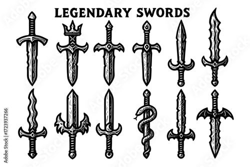 Legendary swords collection: ornate medieval weapon designs