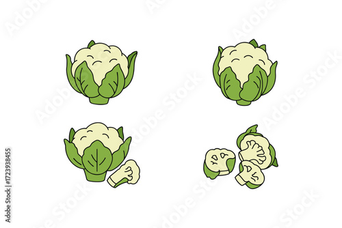 Cute cartoon cauliflower designs for kids
