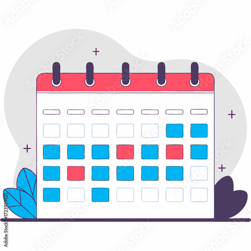 Calendar with marked days, representing planning, scheduling, and time management