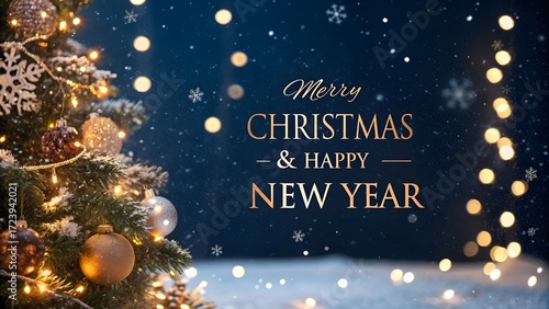 Marry Christmas and happy new year greeting card for christmas 