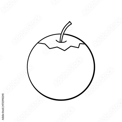 Outline drawing of a bed set on transparent background