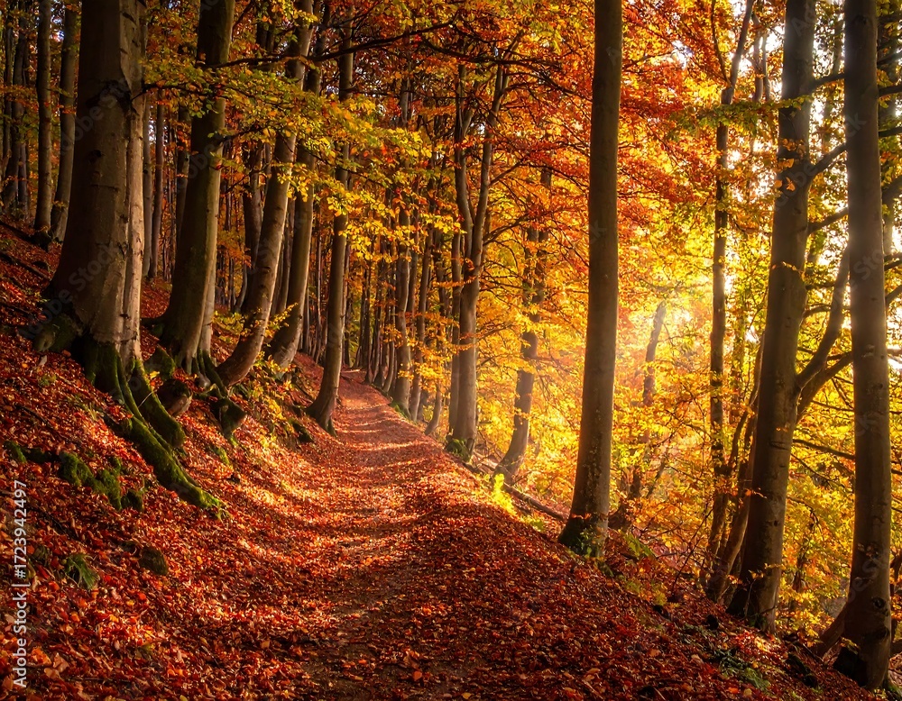 Fototapeta premium Autumnal forest path