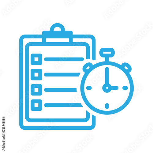 Time Management Icon Checklist and Stopwatch, Productivity, Efficiency vector collection, beautiful and stylish. vector illustration eps 10