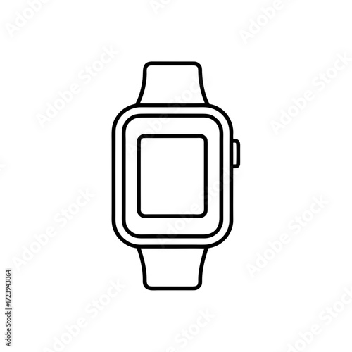 Outline of a smart watch icon on transparent background