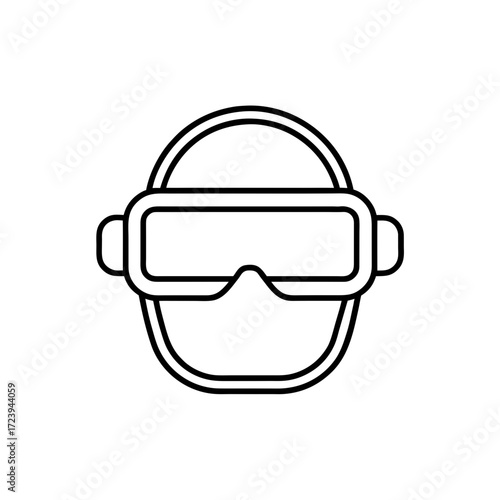 Person wearing vr headset icon on transparent background