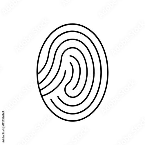 Fingerprint outline illustration on transparent background