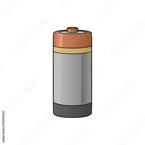 Battery illustration in natural colors isolated on a white background