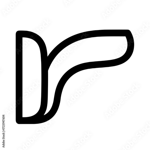Minimalistic illustration of a modern handle design  