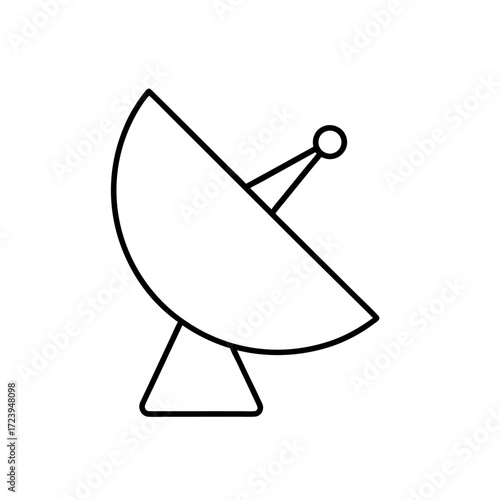 Satellite dish antenna outline on transparent background