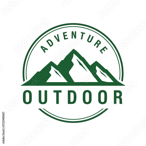 Embrace the thrill of outdoor adventure with a rugged mountain logo