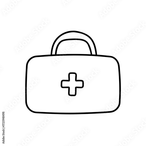 Outline of a medical first aid on transparent background