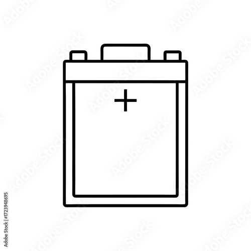 Simple battery outline drawing on transparent background