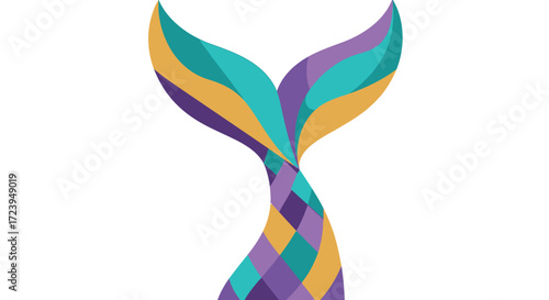 Abstract Colorful Mermaid Tail Design.