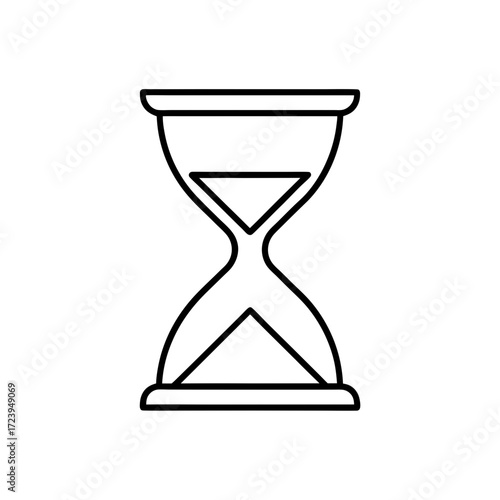 Outline drawing of hourglass on transparent background