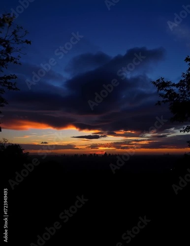 Sunset over cityscape