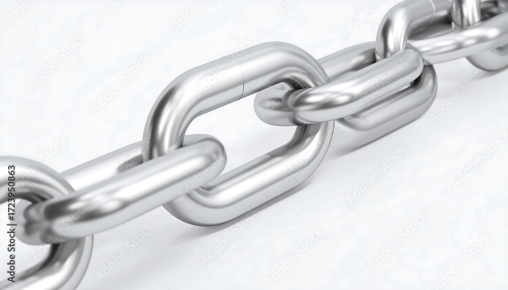 Fototapeta premium A gleaming metal chain interlocks with strength and precision—symbolizing unity, resilience, and the unbreakable power of connection.