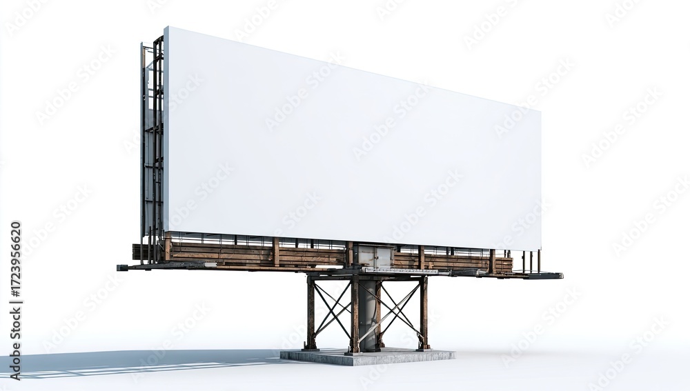 Obraz premium Blank billboard on a metal stand