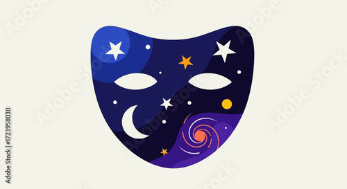 Celestial Mask - A Cosmic Dreamscape of Stars and Galaxies.