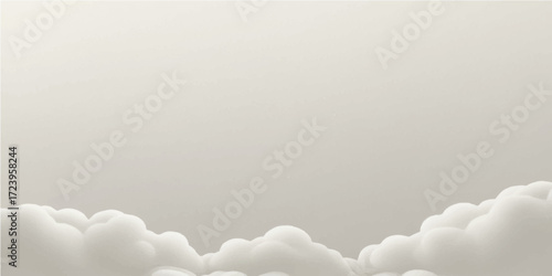 Beautiful bright day with fluffy white clouds in a blue summer sky