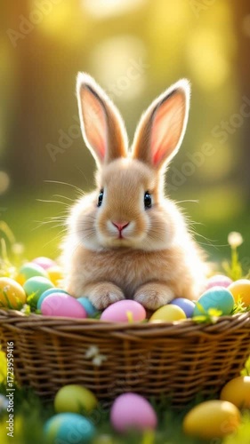 Bunny in easter basket
