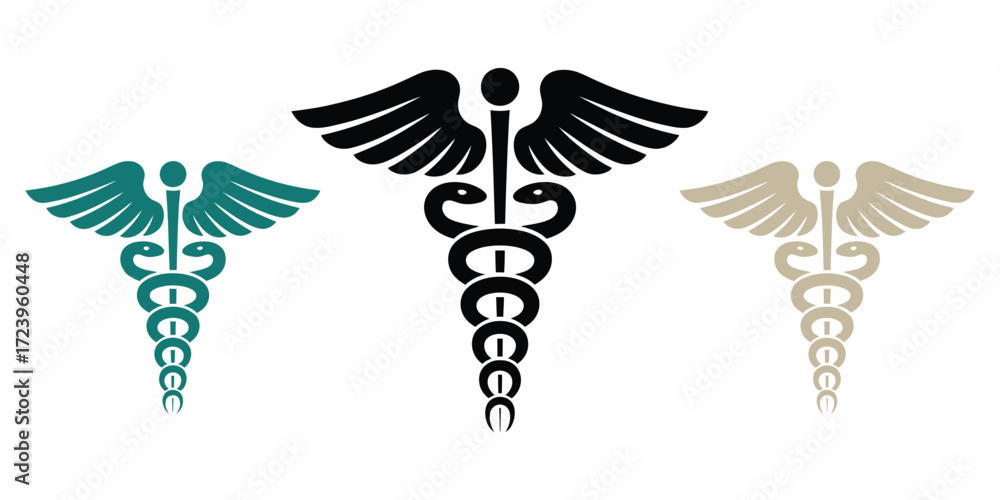Fototapeta premium Healthcare and medicine caduceus vector illustration