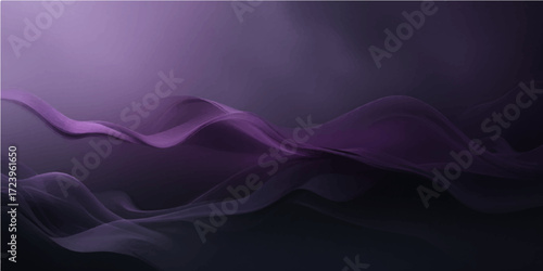 Abstract flowing purple smoke and blue light waves create a dynamic, swirling backdrop with intricate lines and an energetic texture
