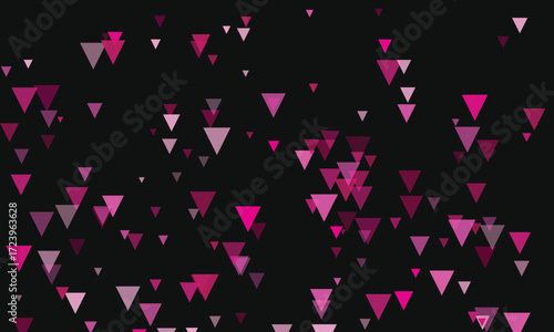 Abstract dark background with vibrant pink purple triangle geometric shapes