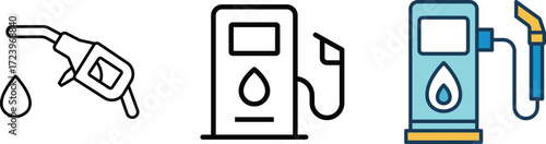 Fuel Pump Icon Set – Gas, Petrol, Station, Energy, Oil, Vehicle, Transport”