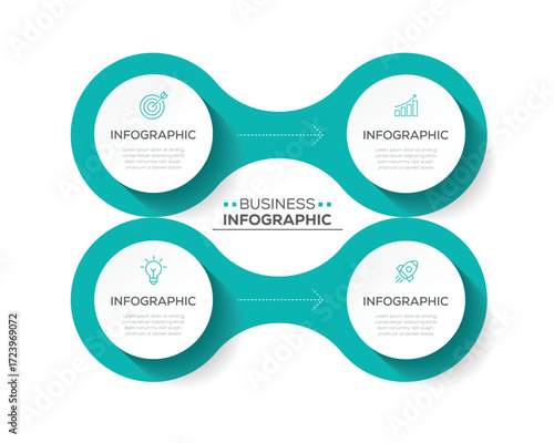 Circular layout diagram with 4 steps, circular layout diagram infographic element template. Can be used for brochure, diagram, workflow, timeline, web design.	