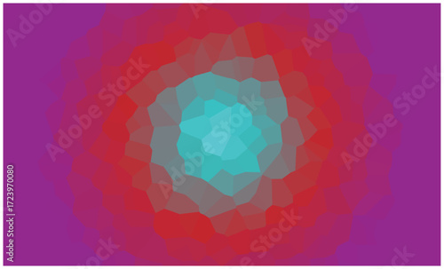 Abstract polygonal gradient background with turquoise red and purple hues mosaic