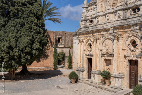 Historic Arkadi Monastery in Crete, Greece. A UNESCO-recognized heritage site and symbol of Cretan history, culture, and architecture. 