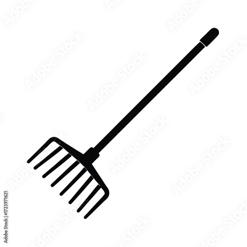Zoo Keeper element isolated rake on white background