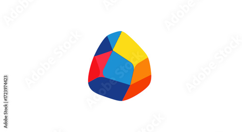 Colorful Geometric Shape with Interlocking Facets.