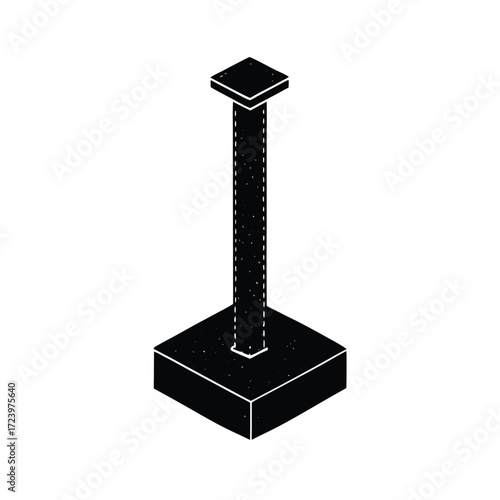 Zoo Keeper element isolated scratching post on white background